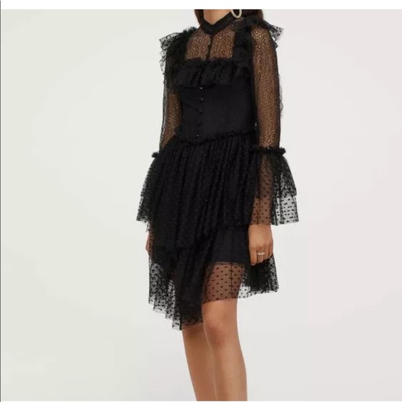 SANDRA MANSOUR】エンブロイダリー チュール レース ドレス | www